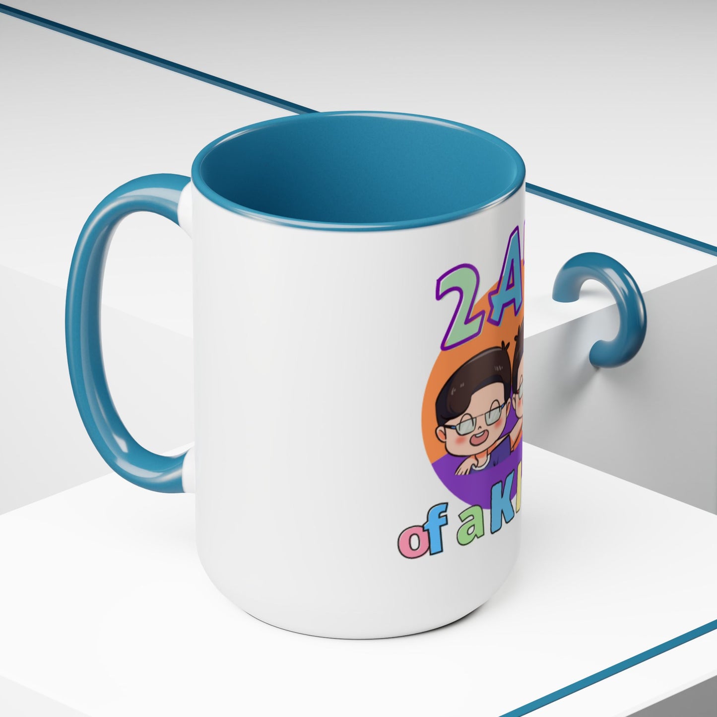 Two-Tone Coffee Mugs, 15oz