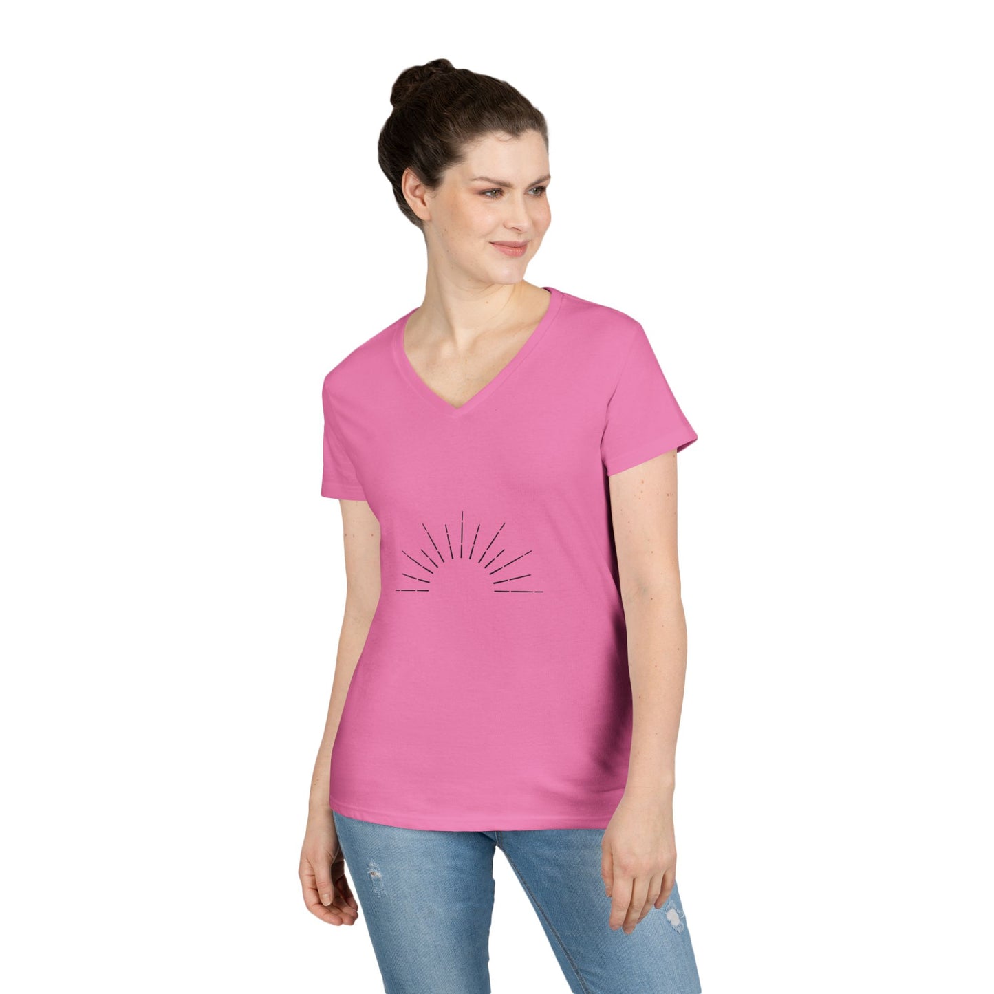 Make My Day - Women's Jersey Short Sleeve Deep V-Neck Tee