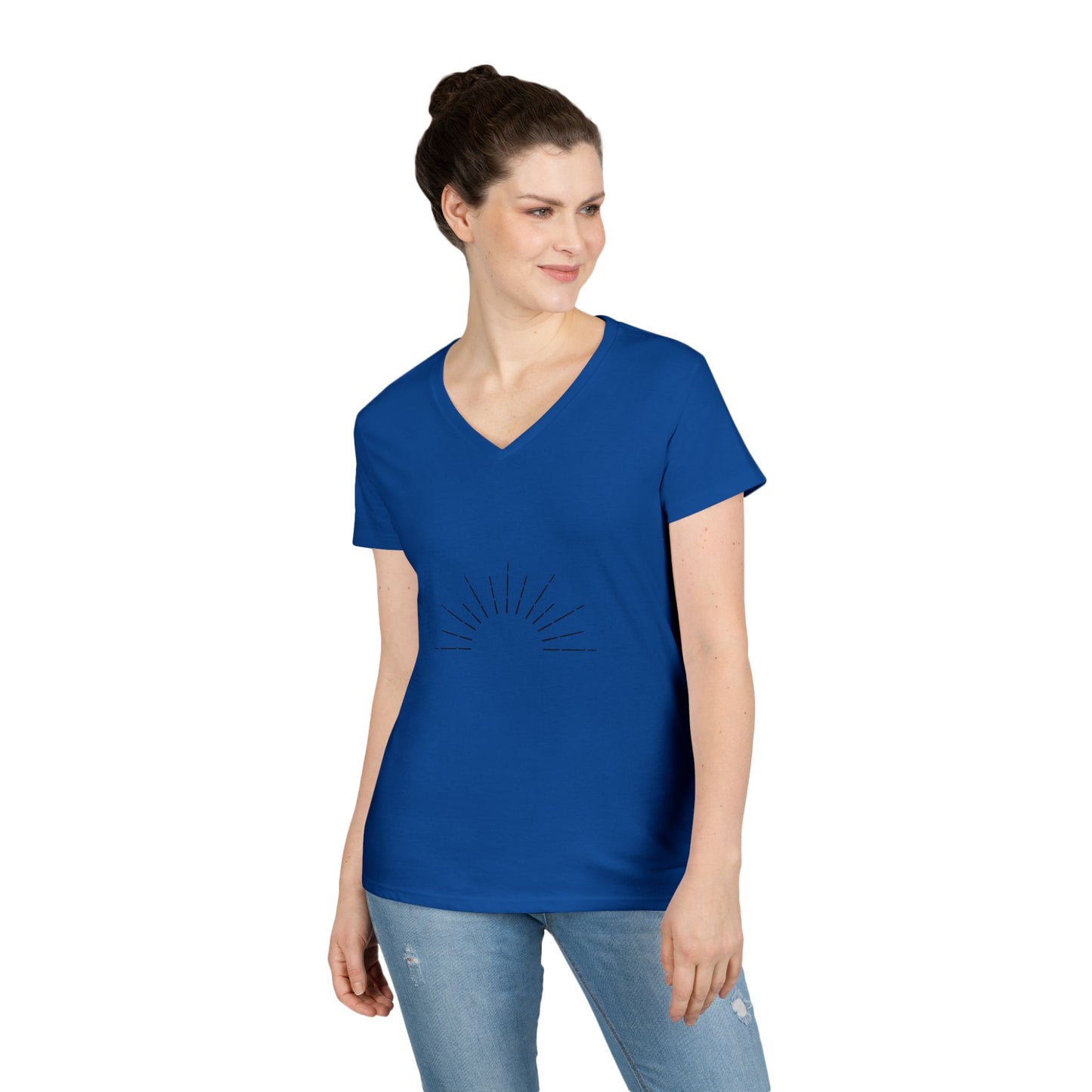 Make My Day - Women's Jersey Short Sleeve Deep V-Neck Tee