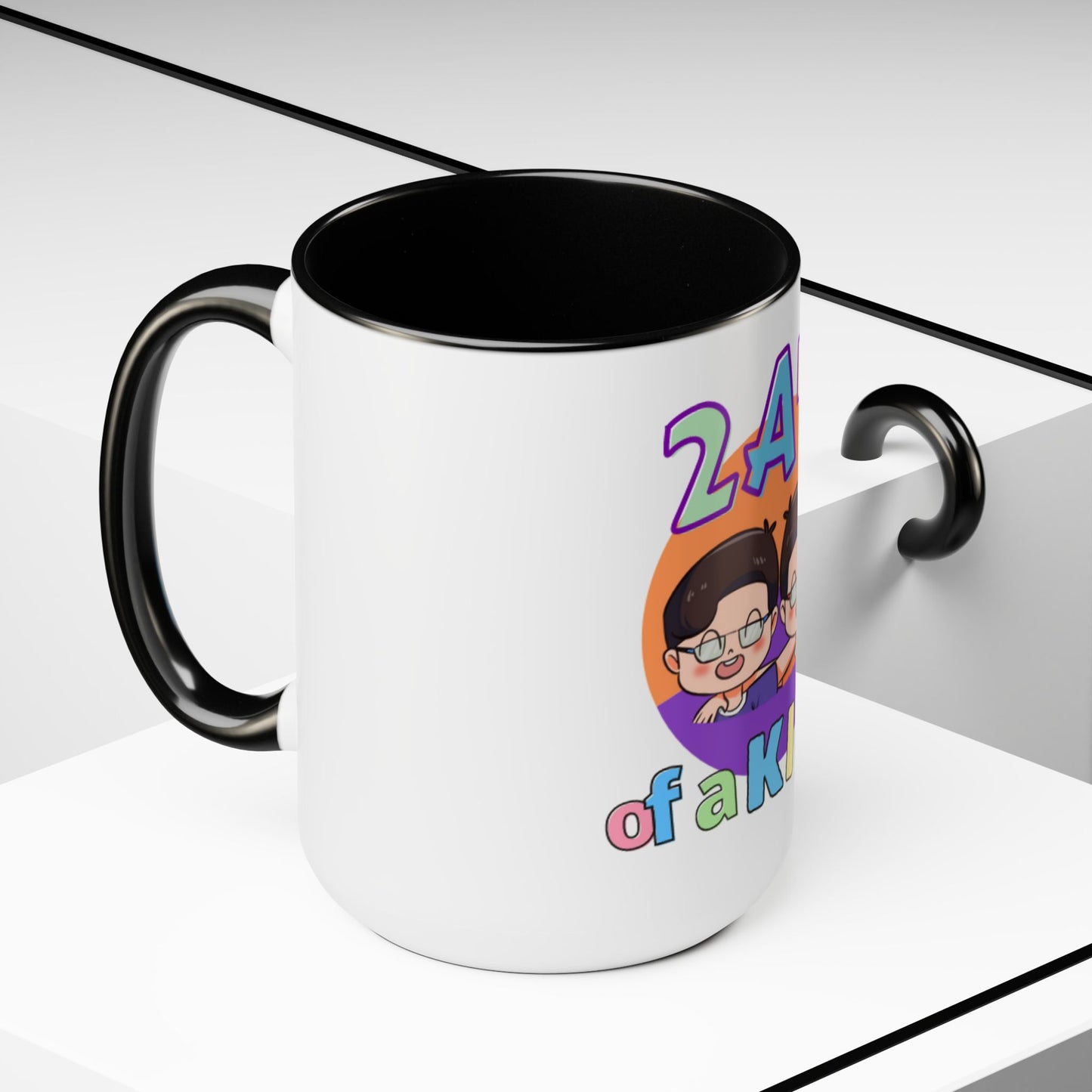 Two-Tone Coffee Mugs, 15oz