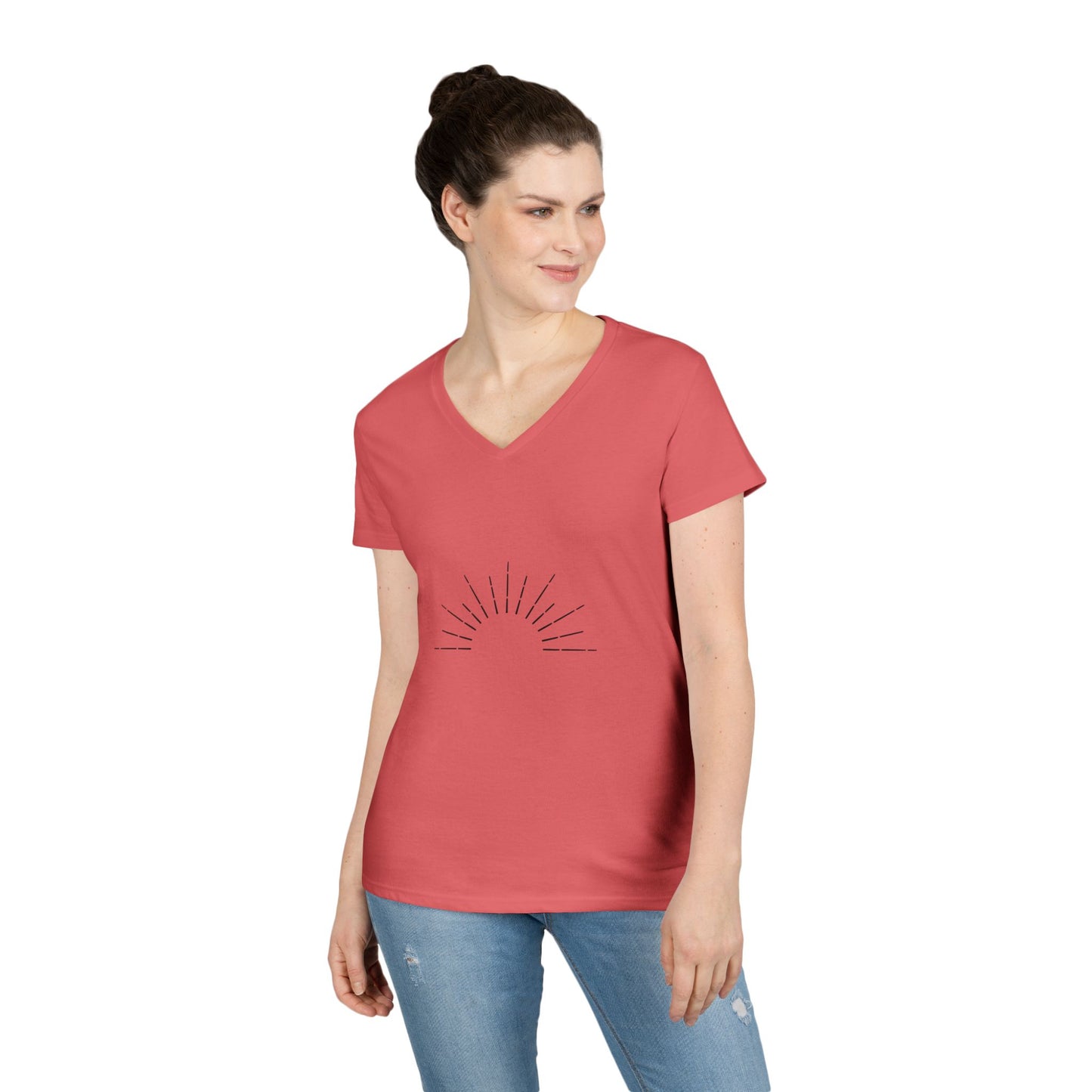 Make My Day - Women's Jersey Short Sleeve Deep V-Neck Tee