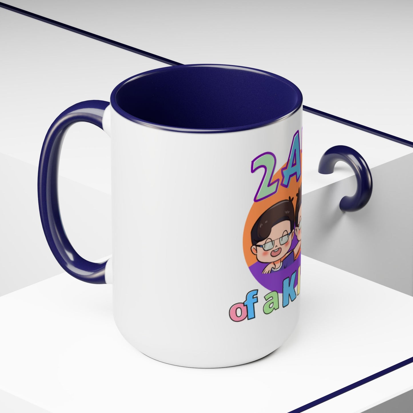 Two-Tone Coffee Mugs, 15oz
