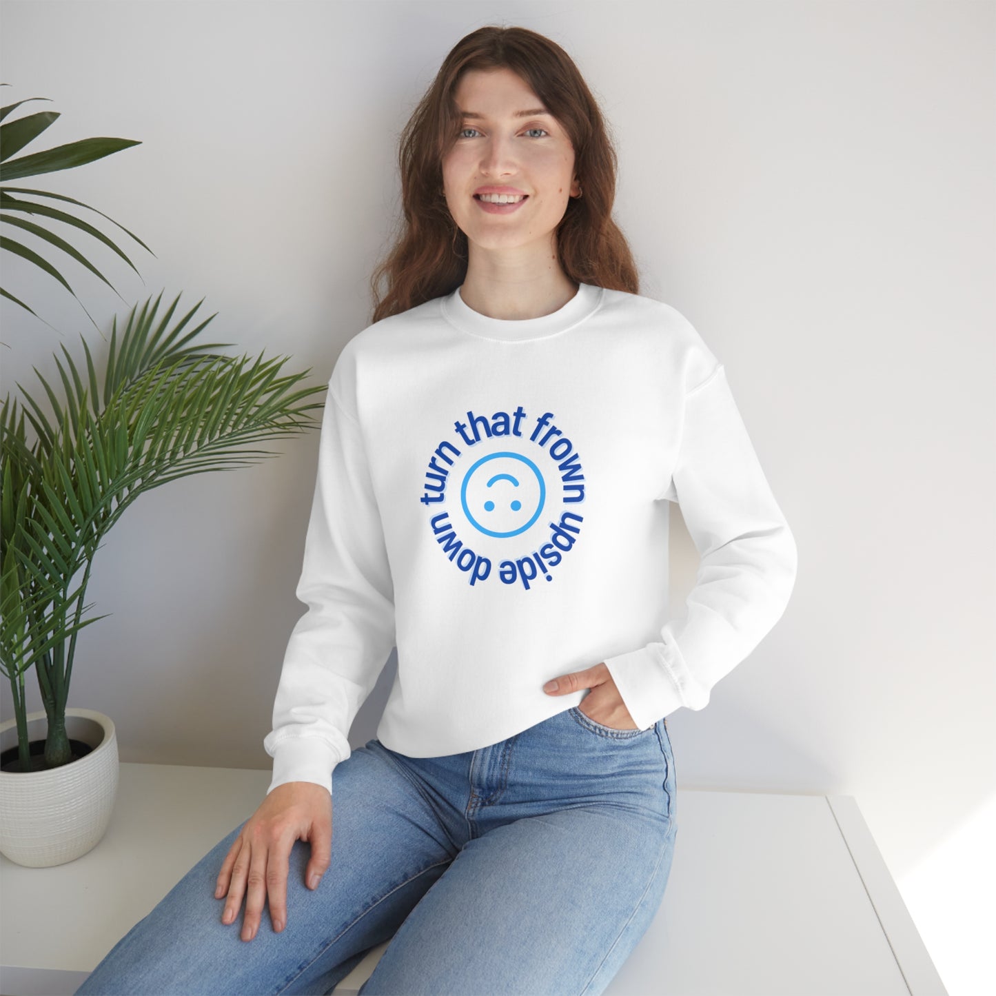 Turn That Frown Upside Down - Unisex Heavy Blend™ Crewneck Sweatshirt