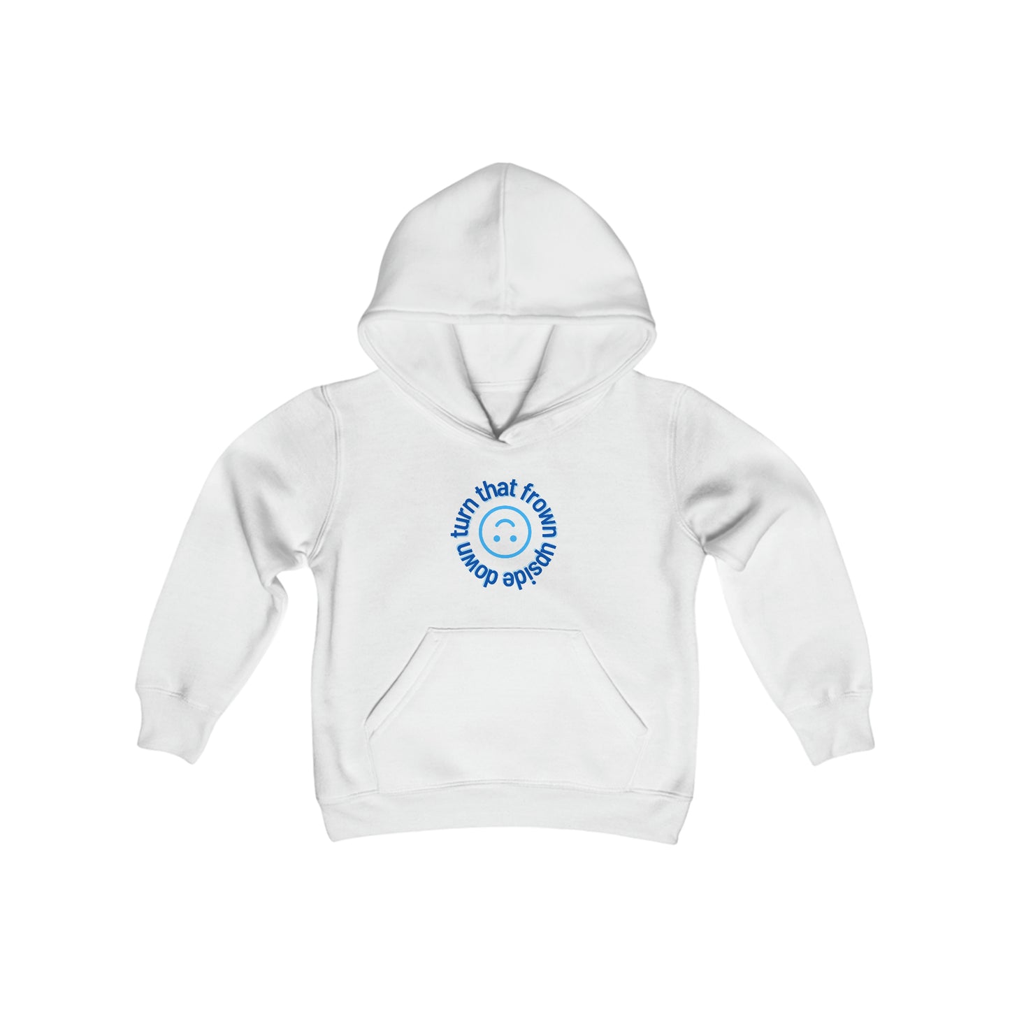 Turn That Frown Upside Down - Youth Heavy Blend Hooded Sweatshirt