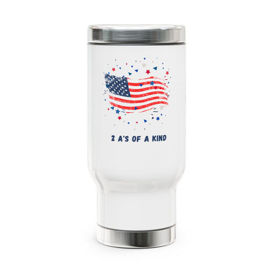 Patriotic Stainless Steel Travel Mug with Handle, 14oz