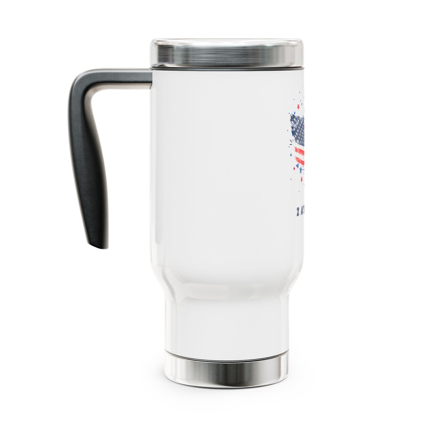 Patriotic Stainless Steel Travel Mug with Handle, 14oz