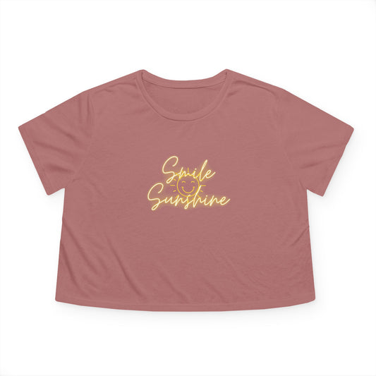 Smile Sunshine - Women's Flowy Cropped Tee