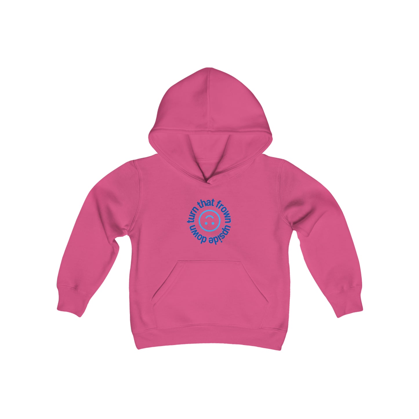 Turn That Frown Upside Down - Youth Heavy Blend Hooded Sweatshirt