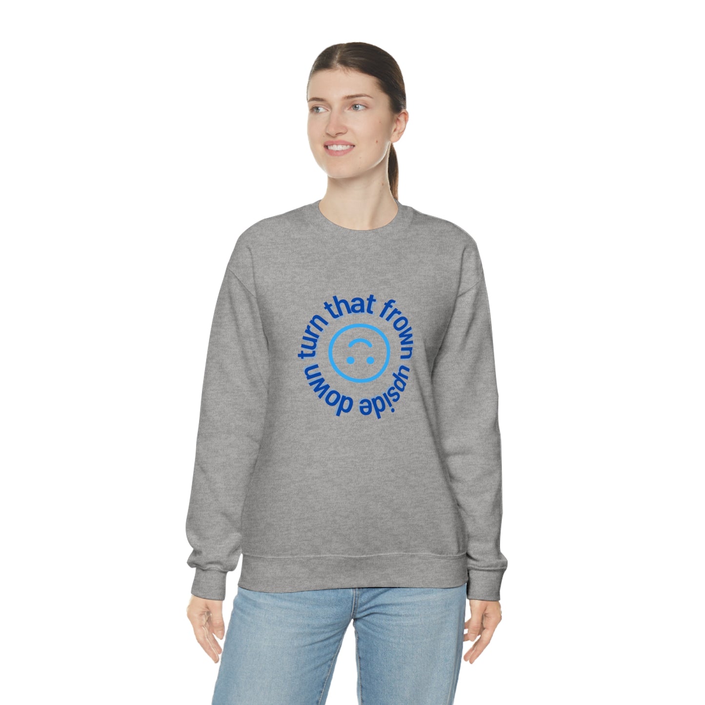 Turn That Frown Upside Down - Unisex Heavy Blend™ Crewneck Sweatshirt