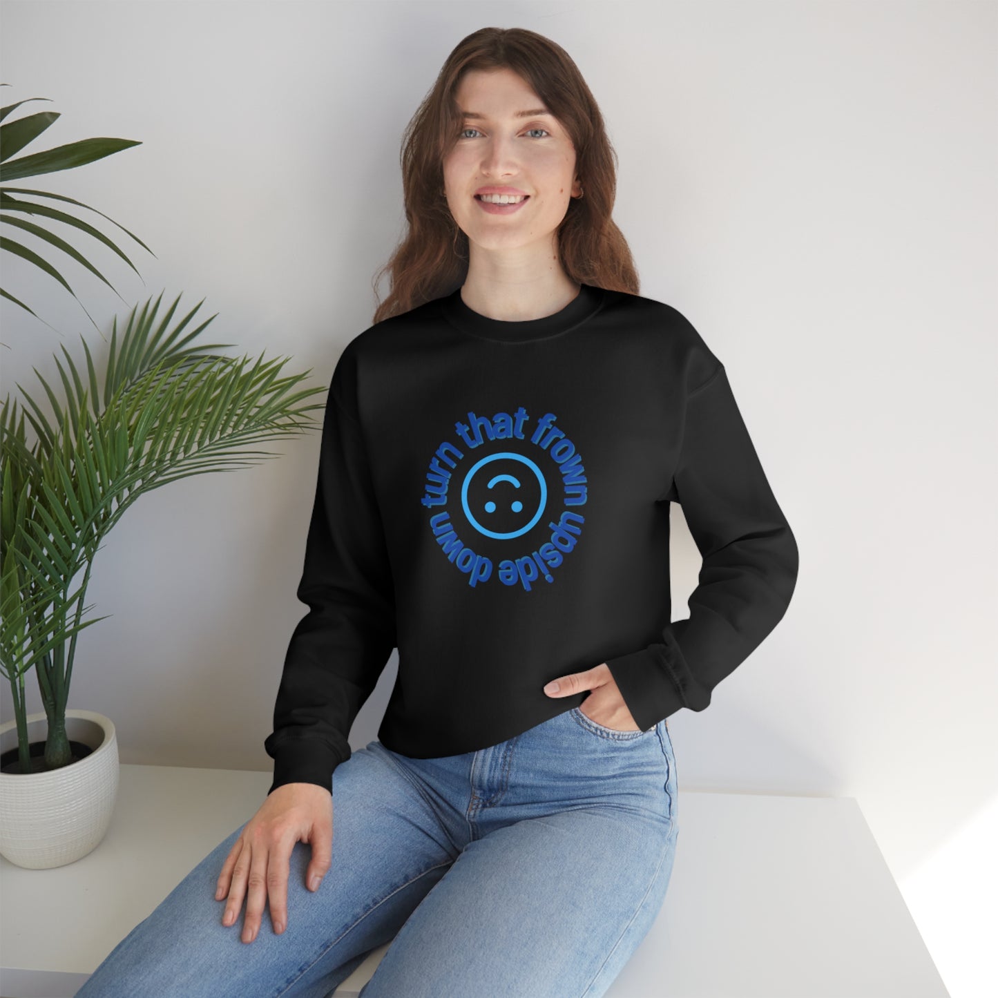 Turn That Frown Upside Down - Unisex Heavy Blend™ Crewneck Sweatshirt