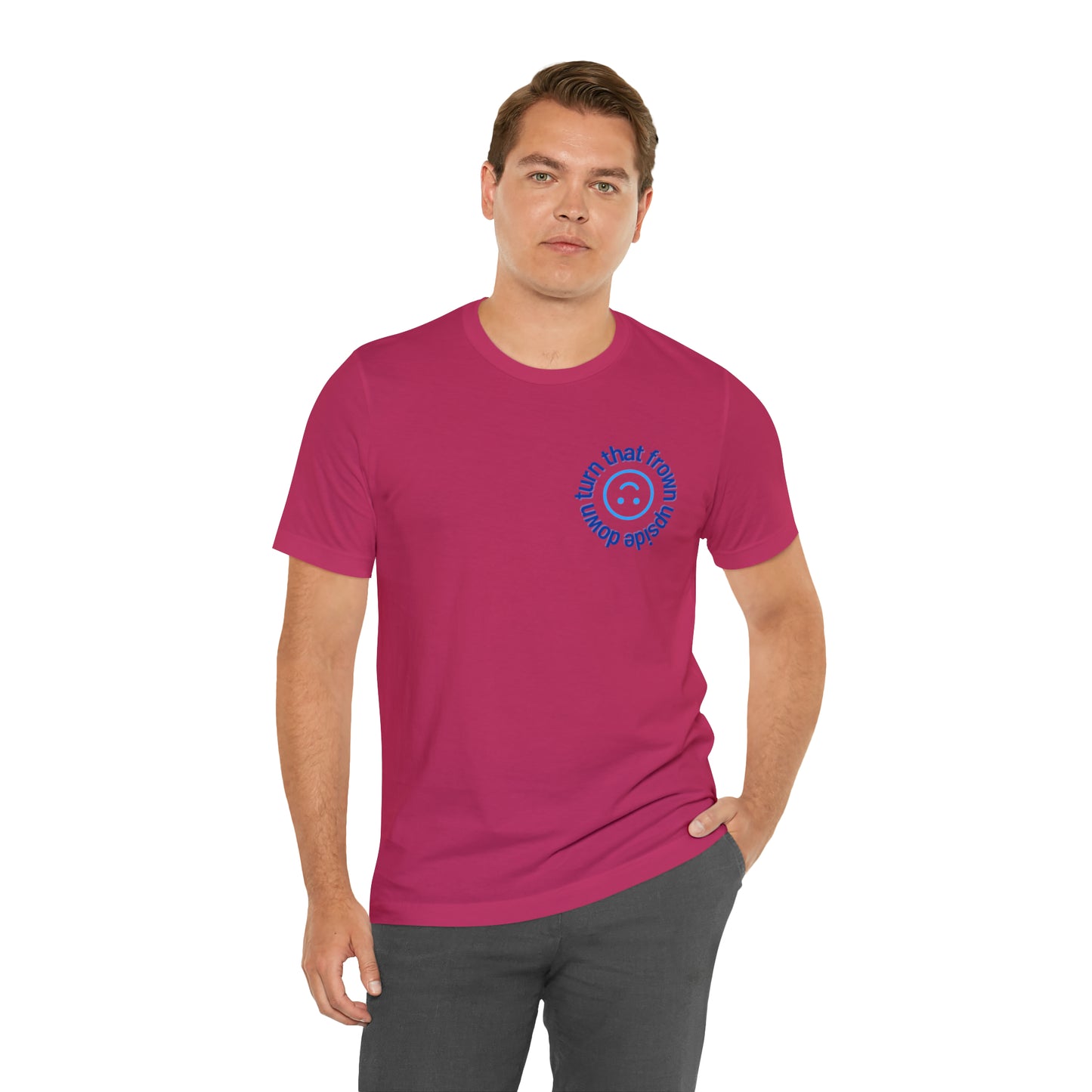 Turn That Frown Upside Down - Unisex Jersey Short Sleeve Tee