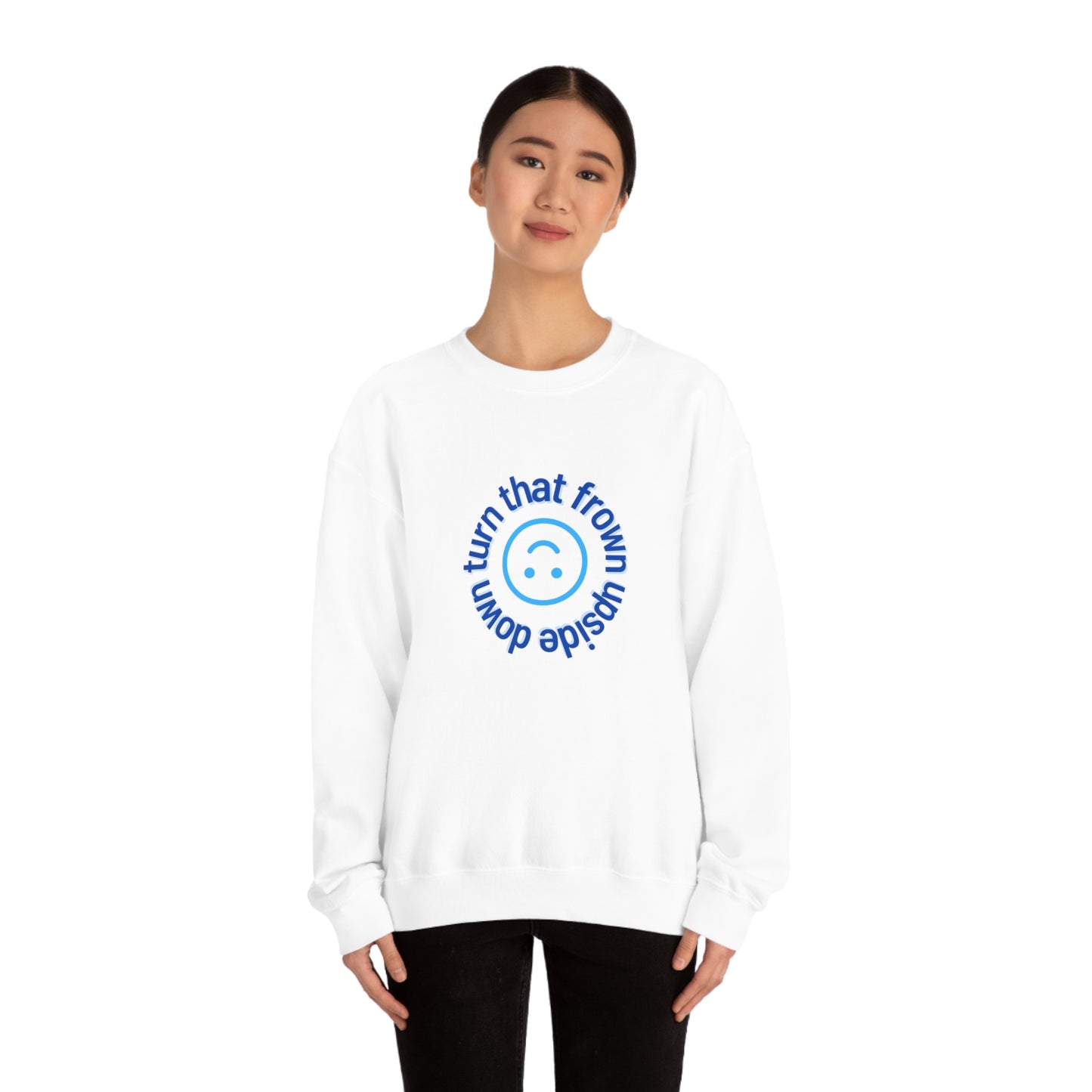 Turn That Frown Upside Down - Unisex Heavy Blend™ Crewneck Sweatshirt