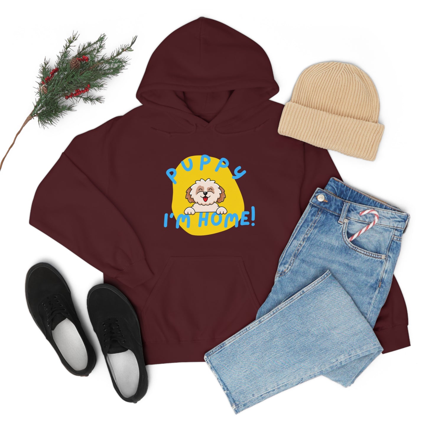 Puppy I'm Home - Unisex Heavy Blend™ Hooded Sweatshirt