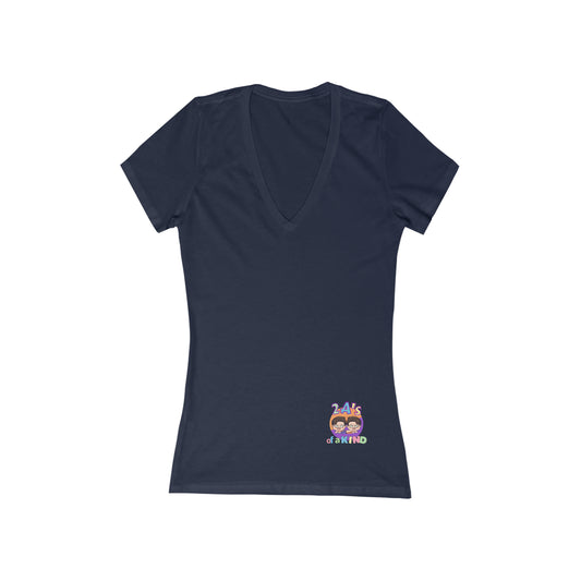 Be Brave - Women's Jersey Short Sleeve Deep V-Neck Tee