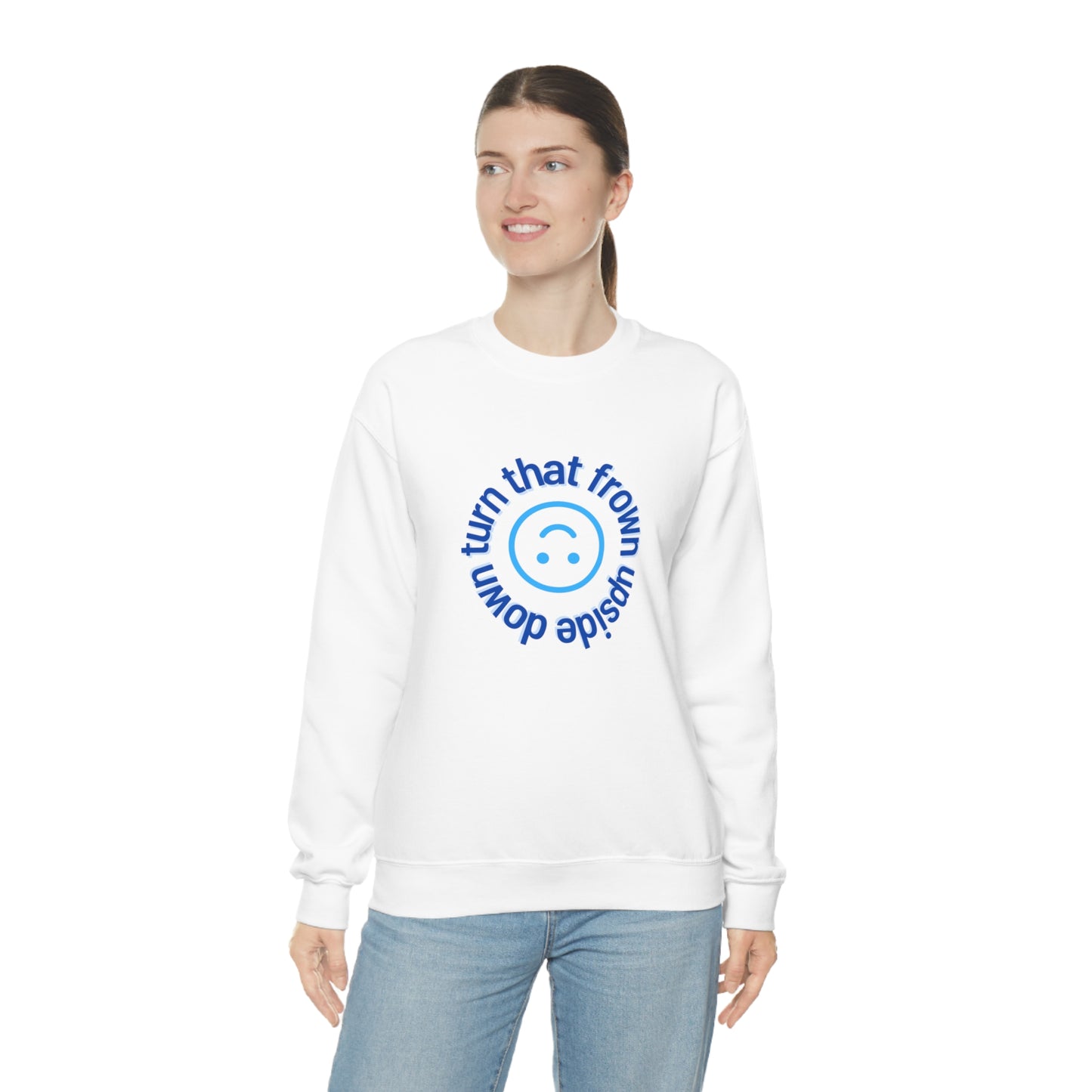 Turn That Frown Upside Down - Unisex Heavy Blend™ Crewneck Sweatshirt