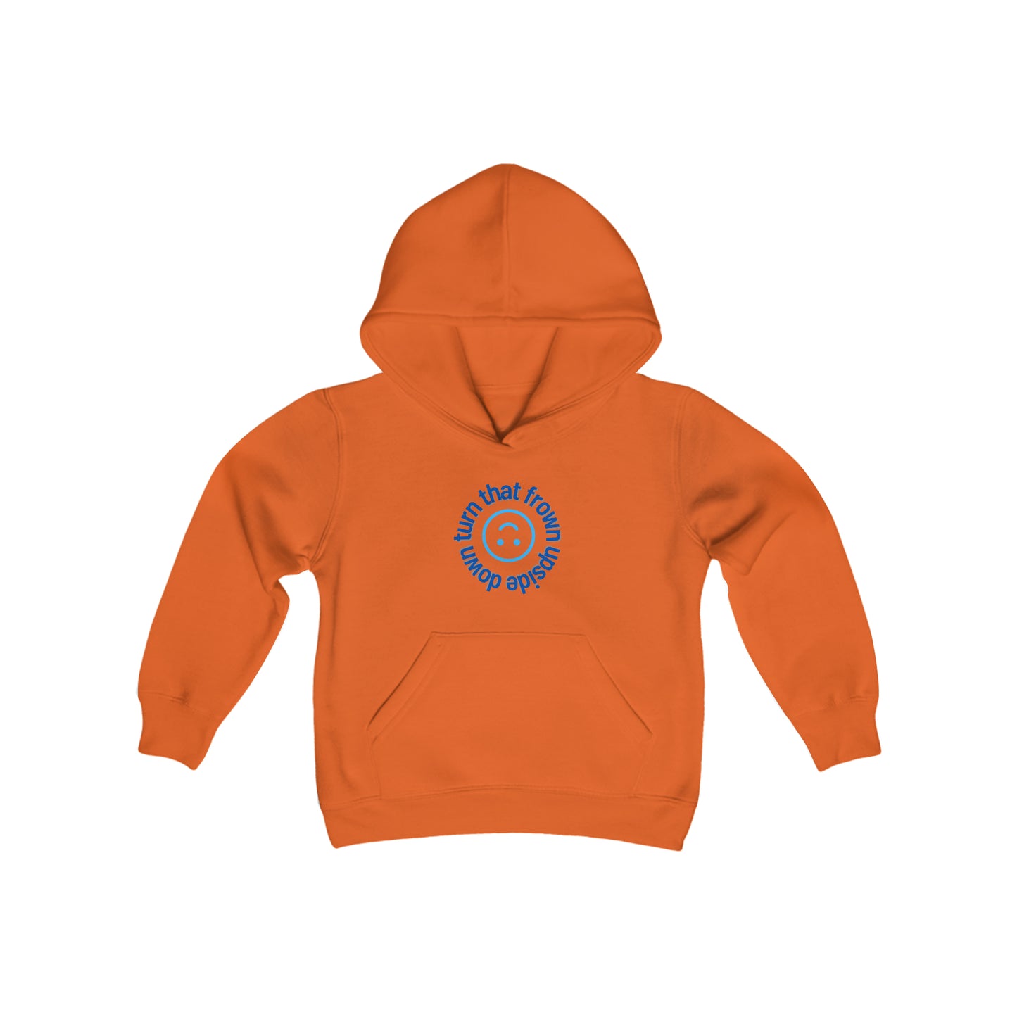 Turn That Frown Upside Down - Youth Heavy Blend Hooded Sweatshirt