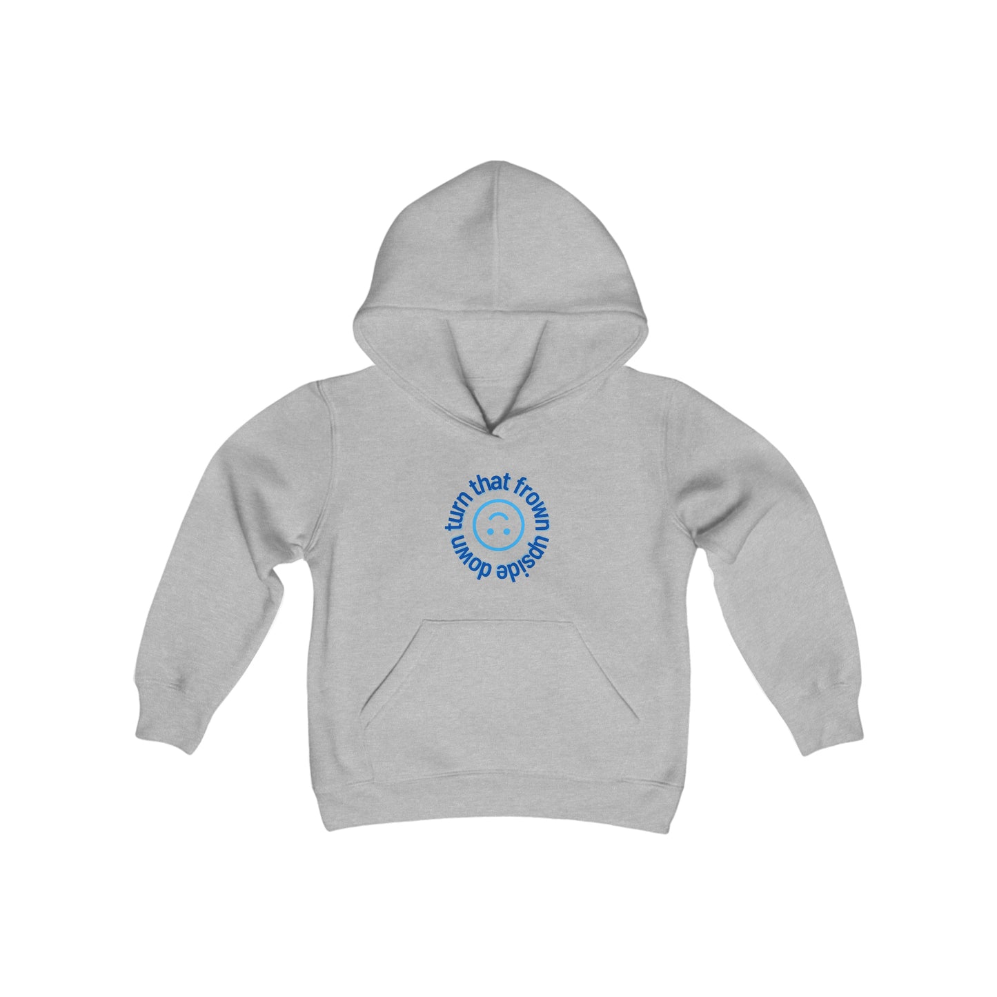 Turn That Frown Upside Down - Youth Heavy Blend Hooded Sweatshirt
