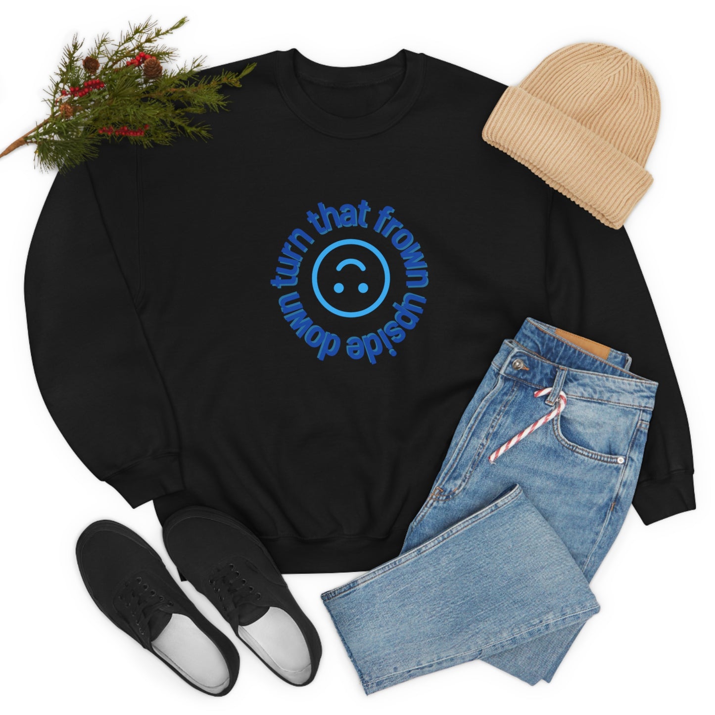 Turn That Frown Upside Down - Unisex Heavy Blend™ Crewneck Sweatshirt