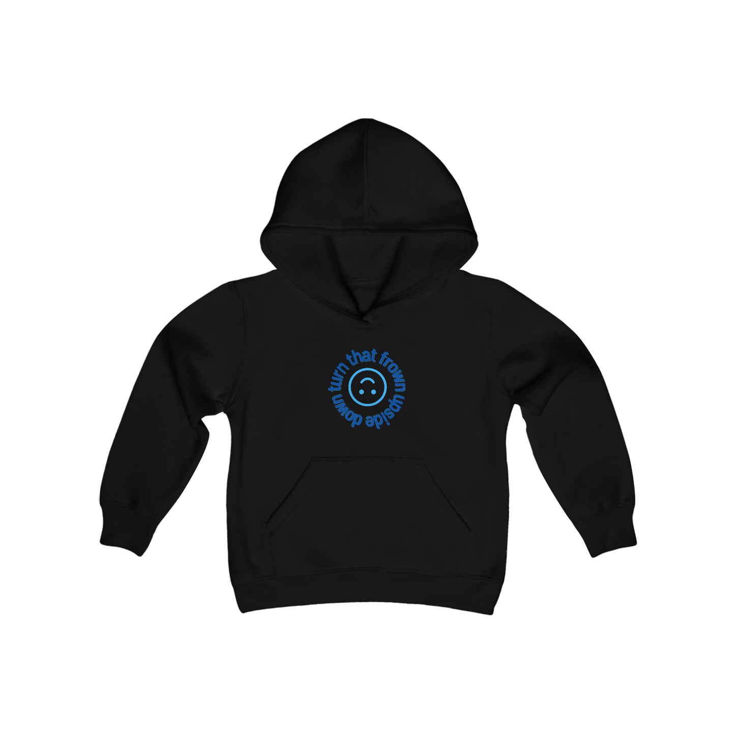 Turn That Frown Upside Down - Youth Heavy Blend Hooded Sweatshirt