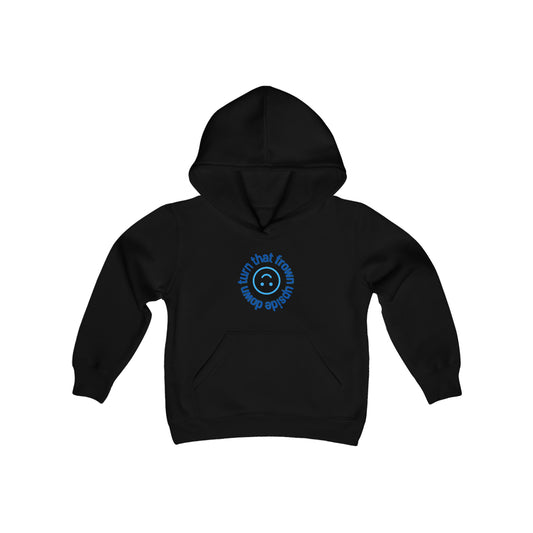 Turn That Frown Upside Down - Youth Heavy Blend Hooded Sweatshirt
