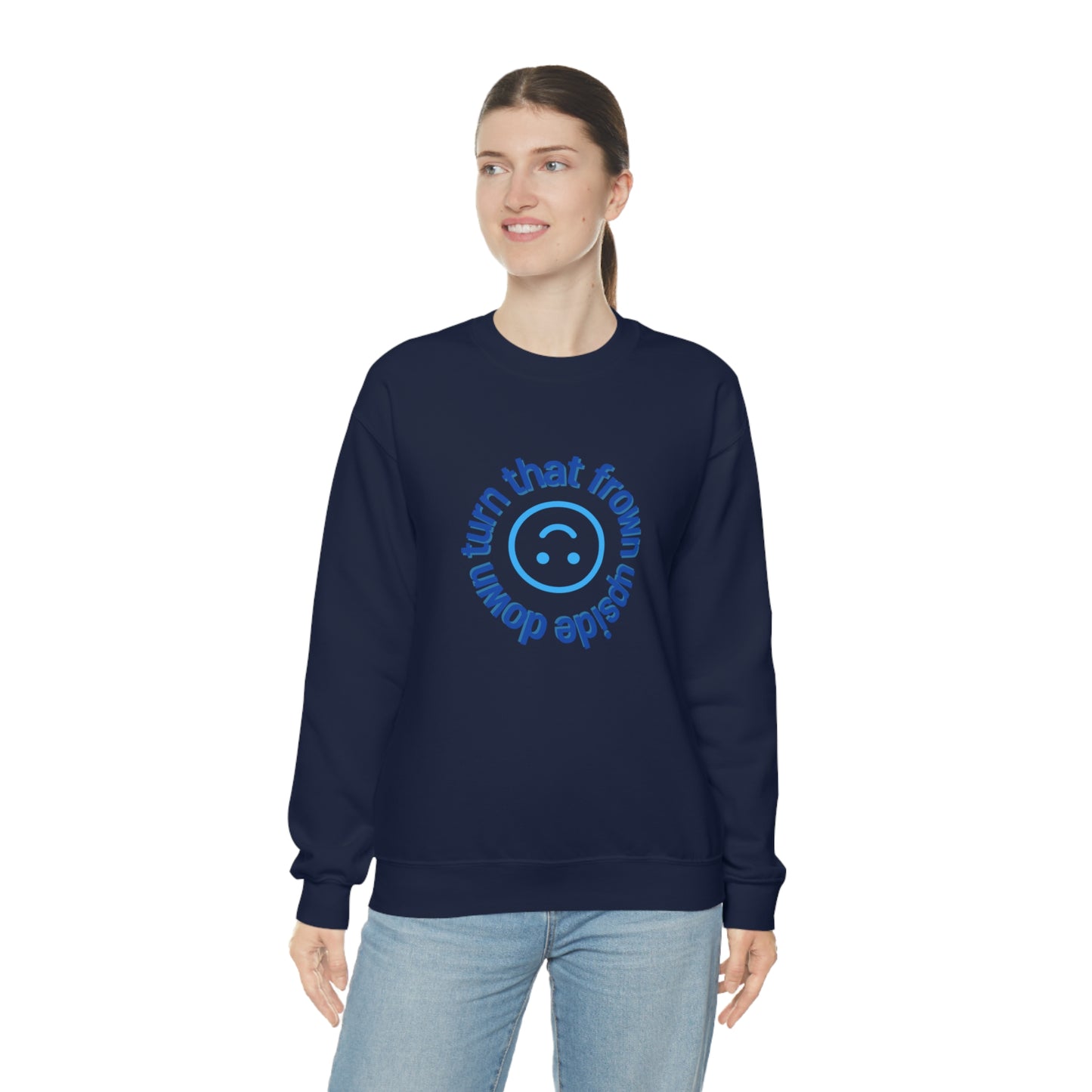 Turn That Frown Upside Down - Unisex Heavy Blend™ Crewneck Sweatshirt