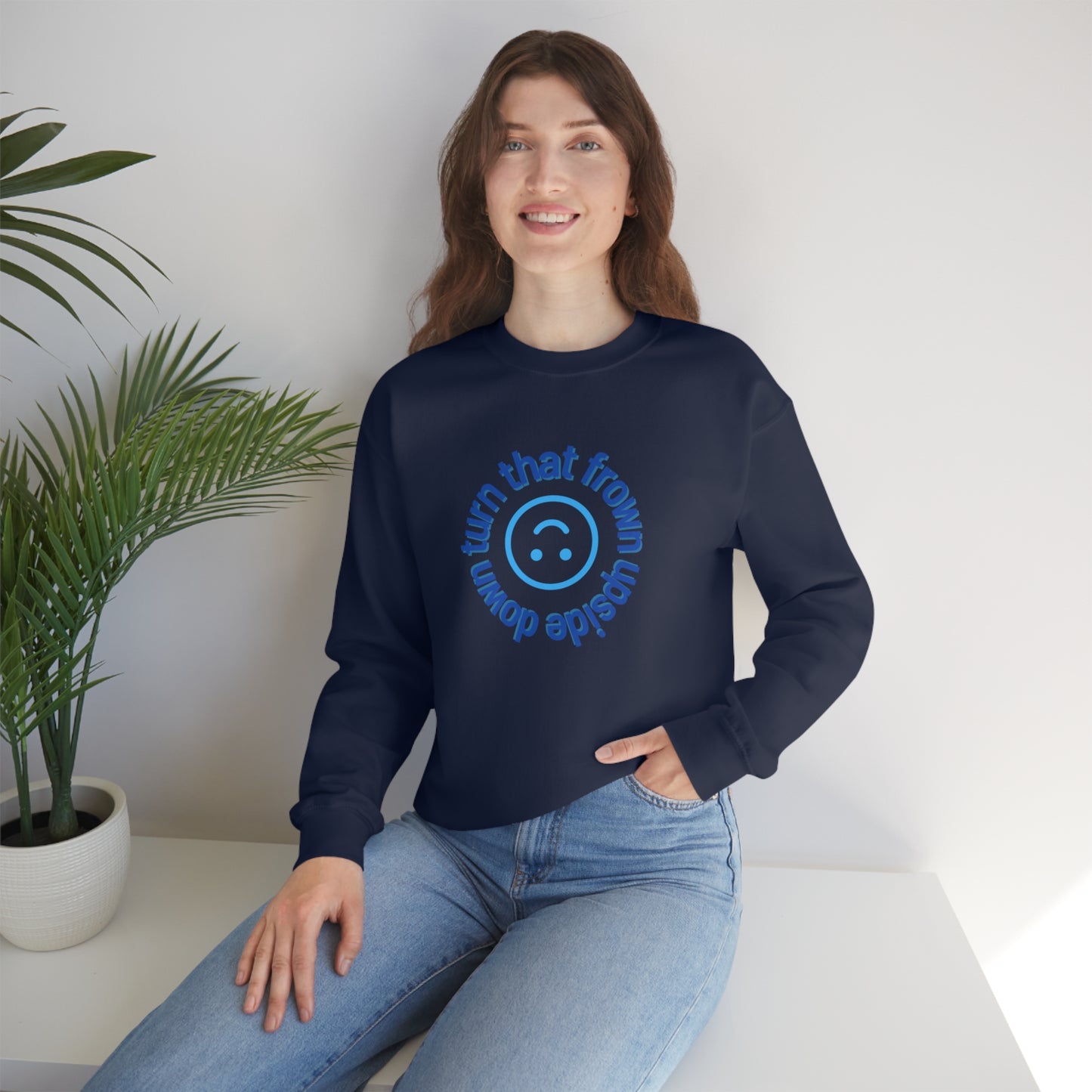Turn That Frown Upside Down - Unisex Heavy Blend™ Crewneck Sweatshirt